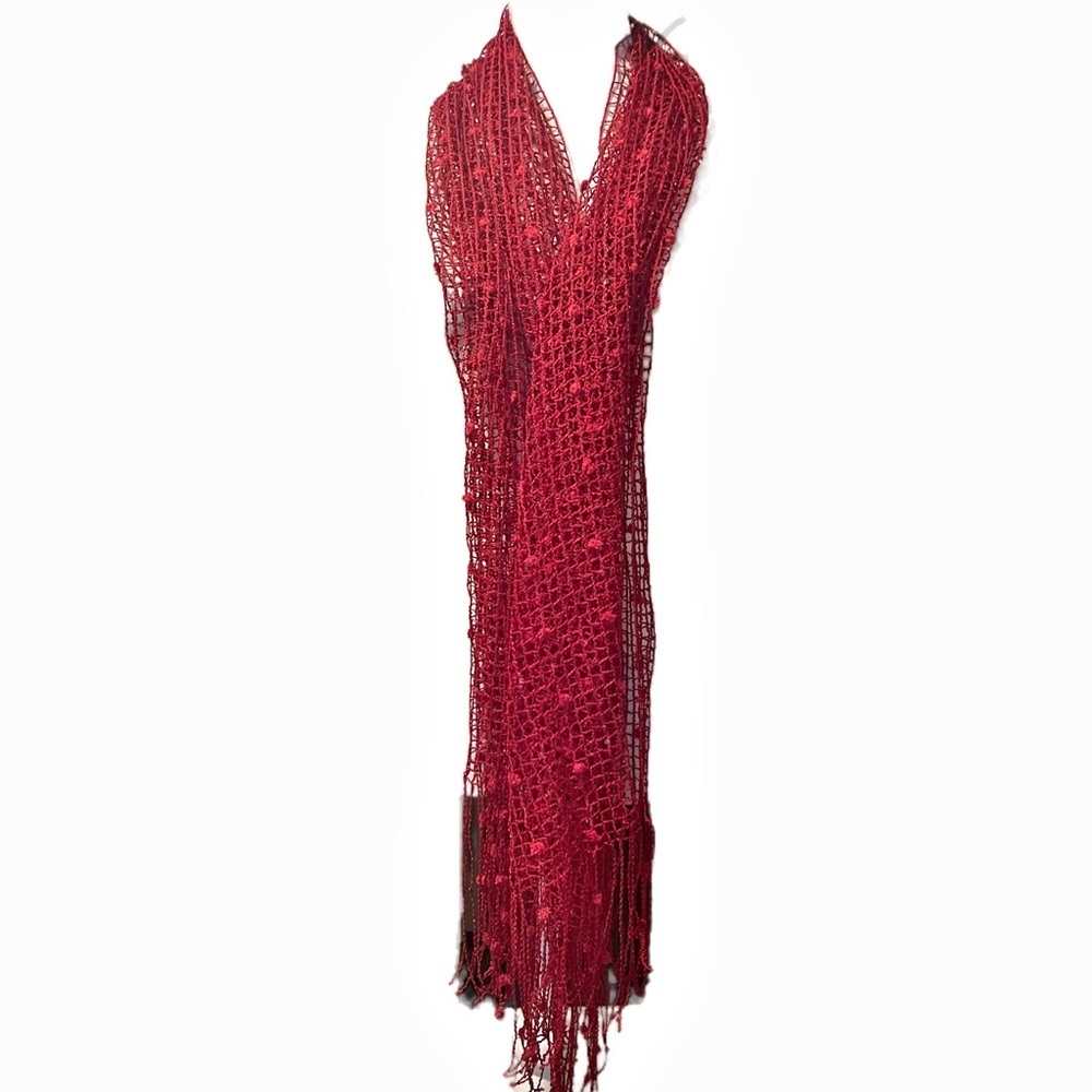 Chic Red Crochet scarf